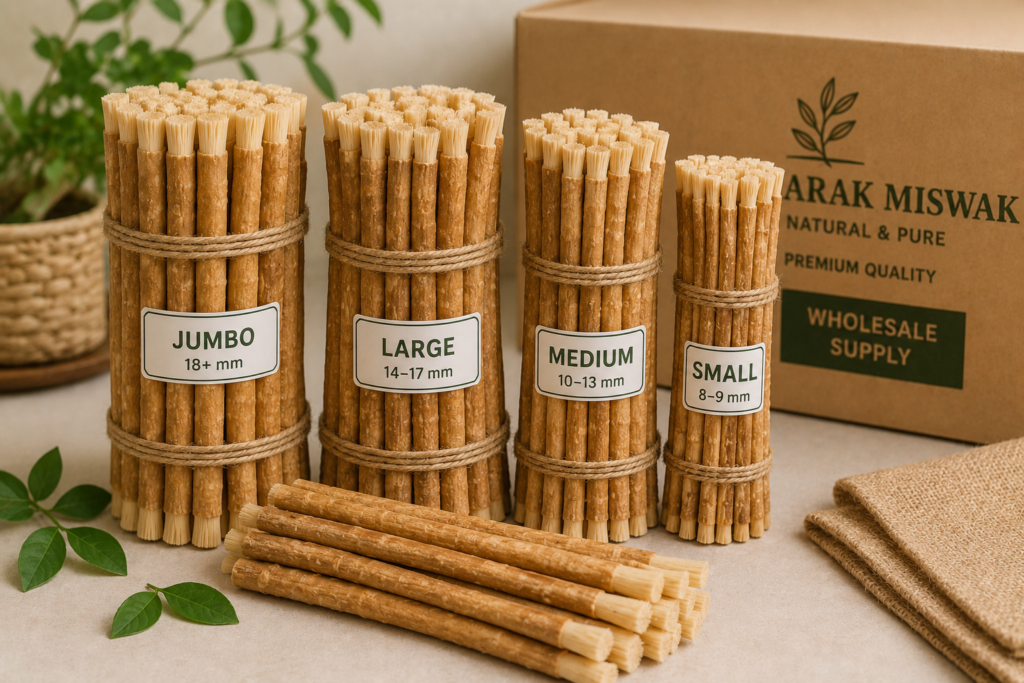 bundles of fresh arak miswak sticks for wholesale supply
